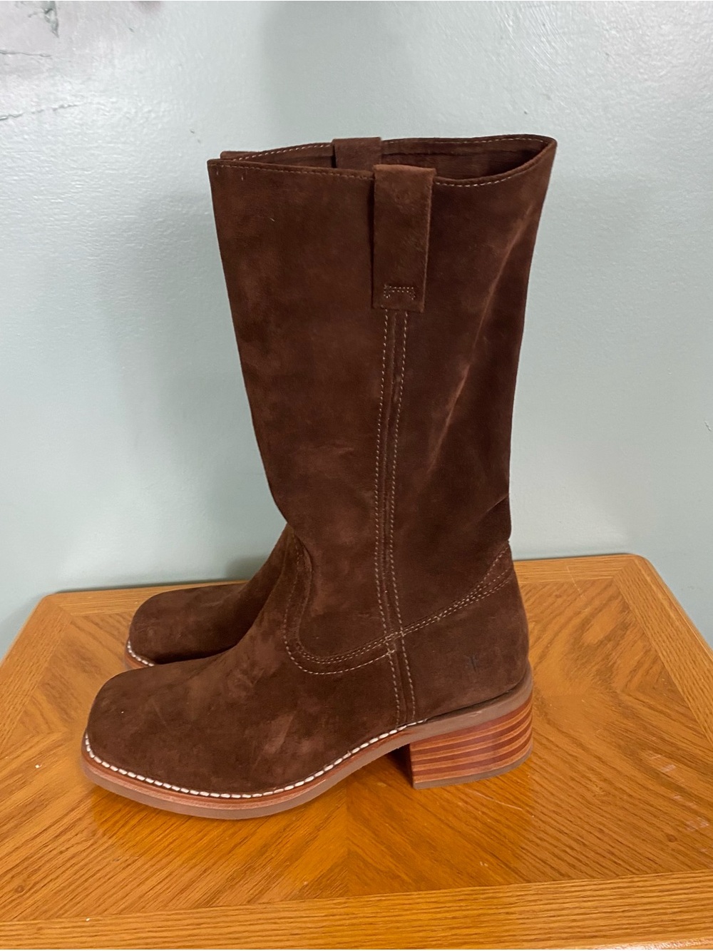 Frye Campus 12R Boots Brown Suede Slouchy Size 10 B - Picture 2 of 6